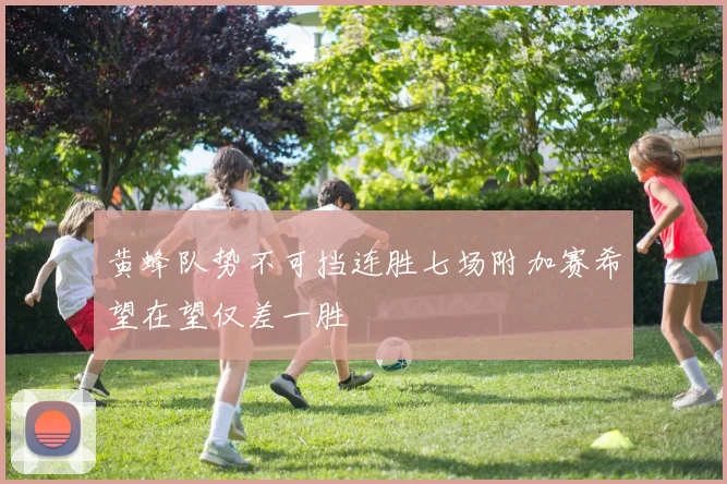 黄蜂队势不可挡连胜七场附加赛希望在望仅差一胜